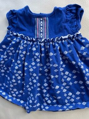 4/$20💥NEW Baby Girl Summer Boho-Front Twirl Jersey Dress Bright Ultramarine Blue